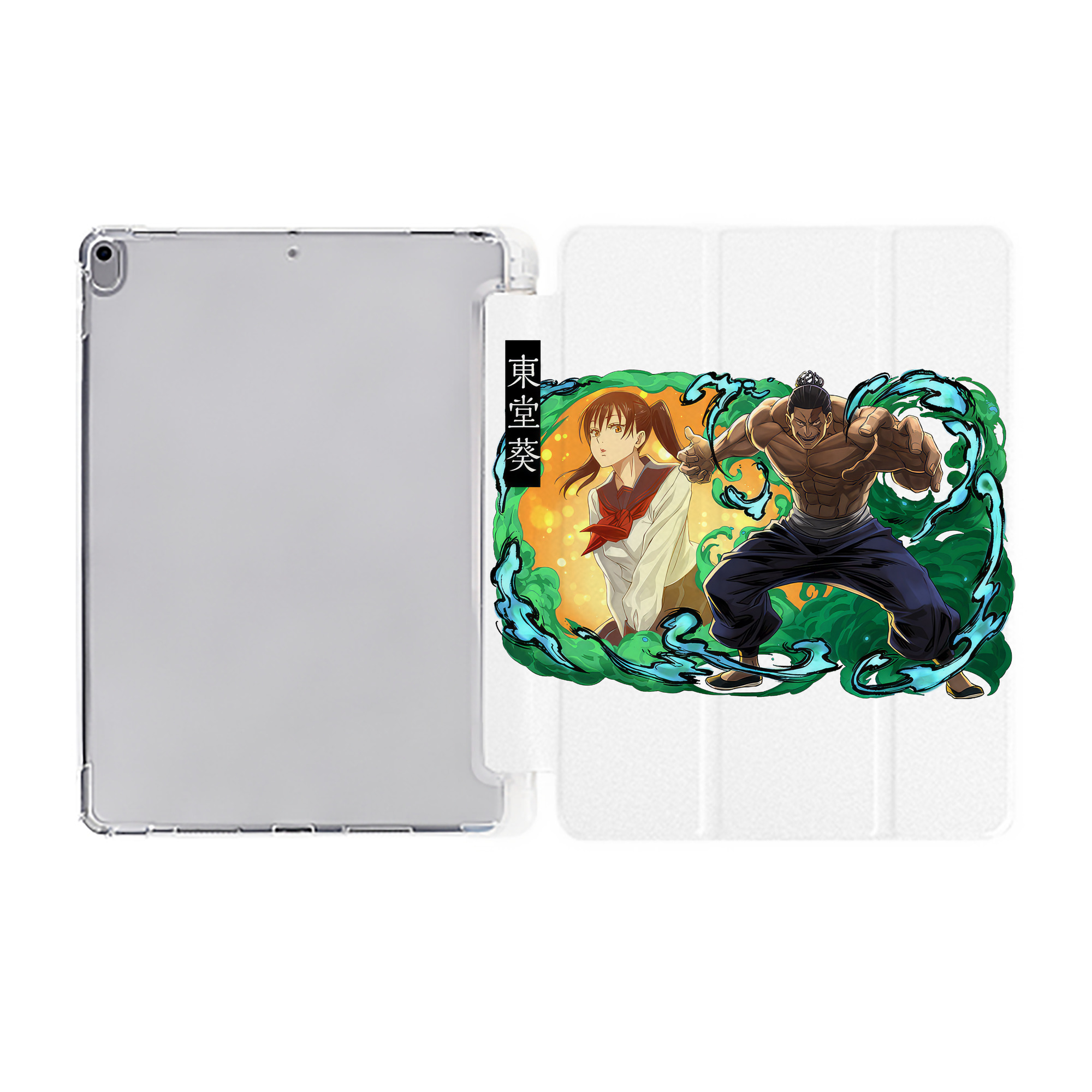 （画像用） 呪術廻戦 Jujutsu Kaisen IPad ケース ペン収納付き 三つ折りスタンド PUレザー×シリコン 対応機種9.5/10.5/10.9インチ